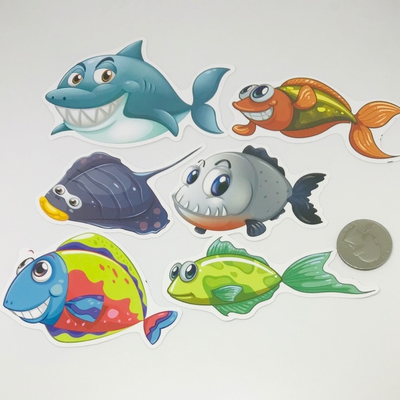 Ray Tropical Ocean Water Fish Cartoon Style Single Decor Sticker - Picture 4 of 6